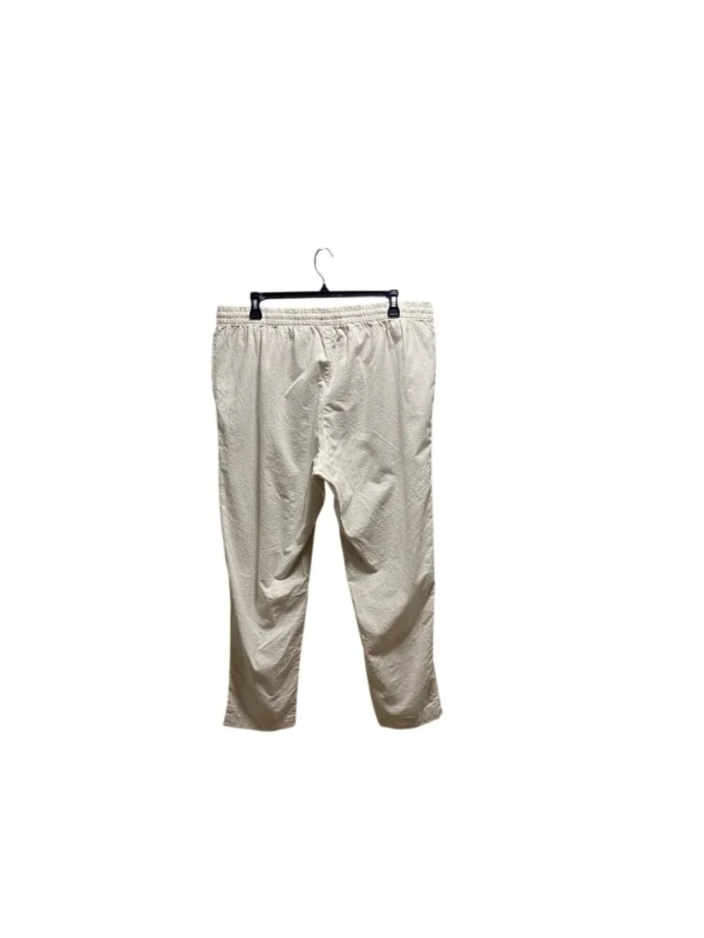 H&M Tapered Linen Drawstring Pants Beige Size XXL Beach Coastal Vacation Summer